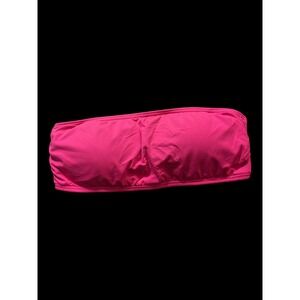 Michael Kors Hot Pink Bandeau Bikini Top Strapless Back Zip Swimwear Small